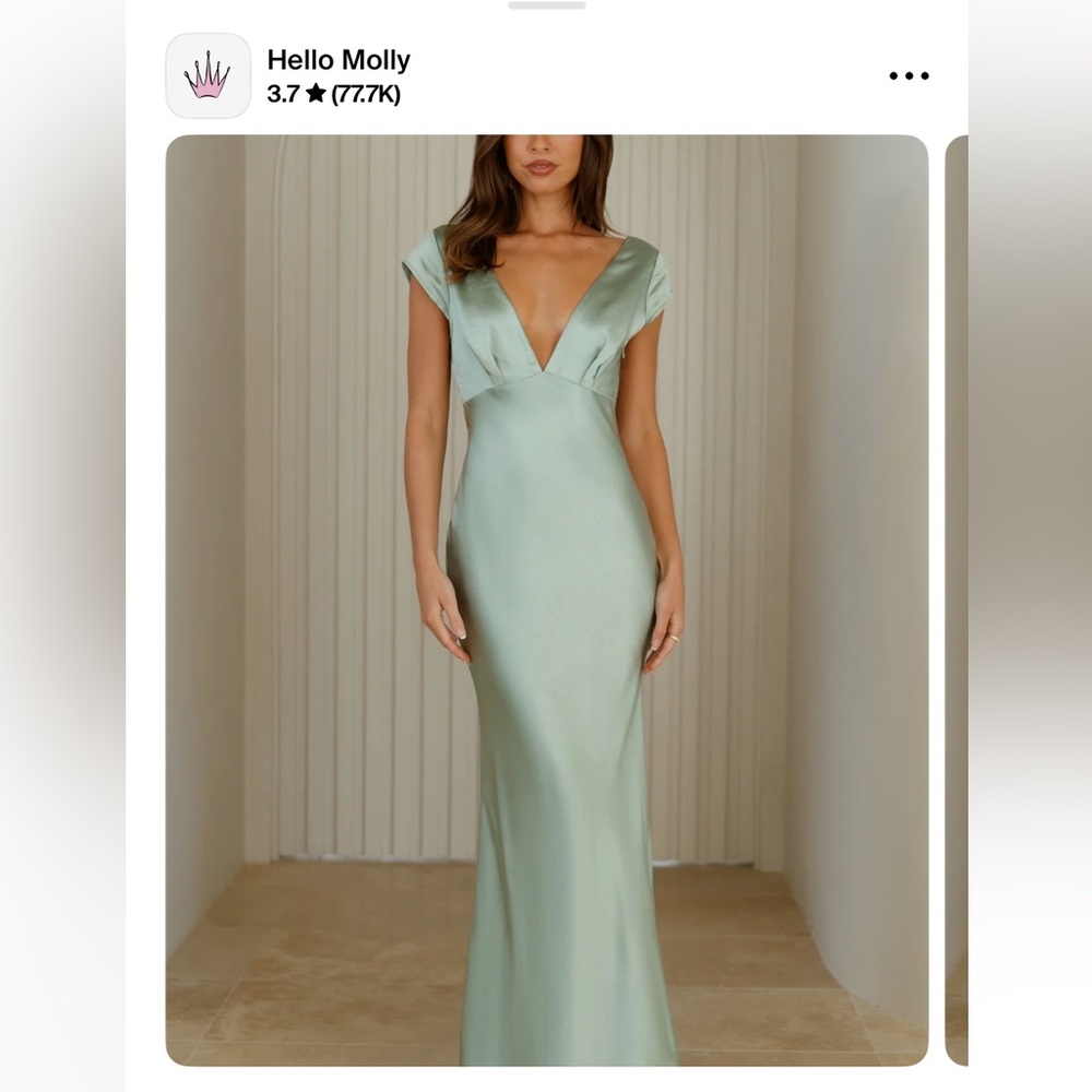 Elegant Sage Satin Maxi Dress
